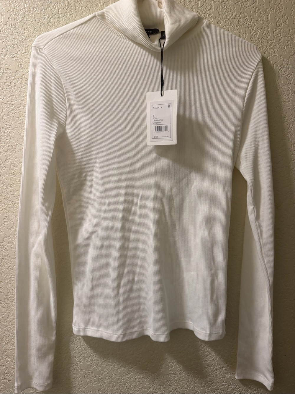 Theory Women’s Ribbed Long-Sleeve turtleneck Neck Top - White